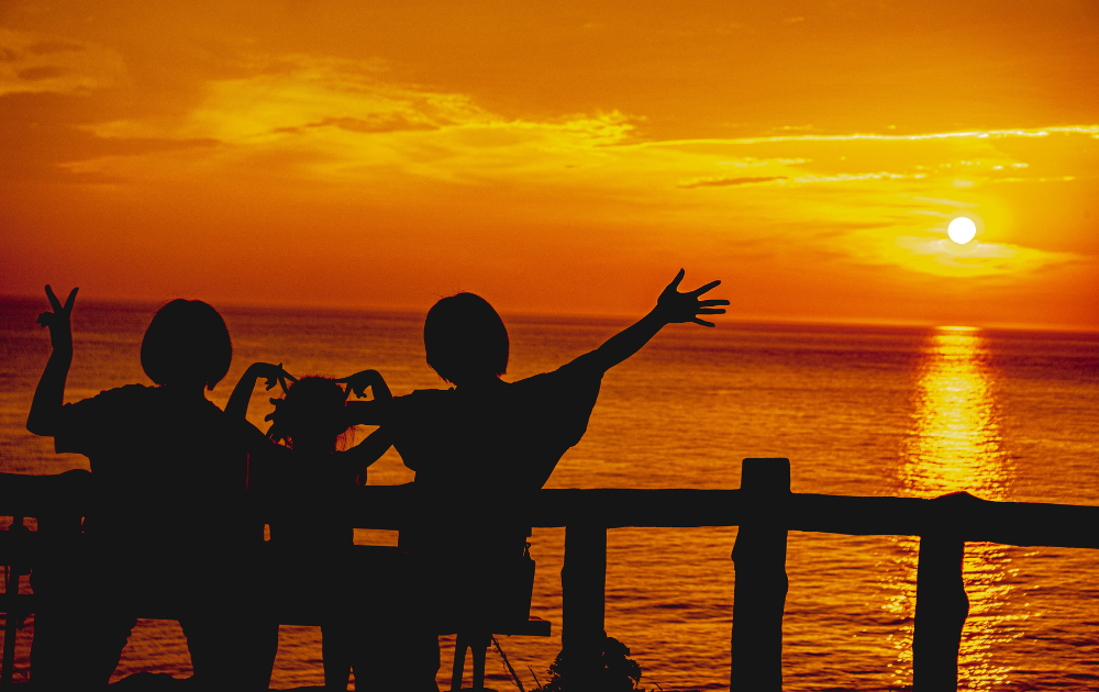 福井県　東尋坊　夕日