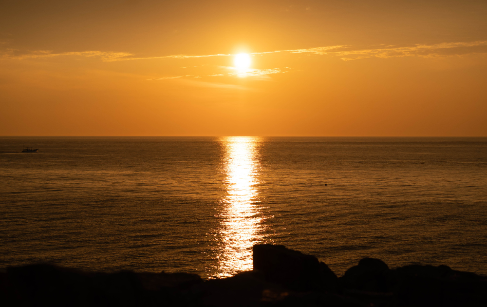 福井県　東尋坊　夕日