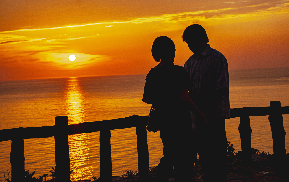 福井県　東尋坊　夕日